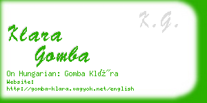 klara gomba business card